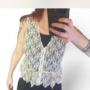 NWT American Eagle Outfitters Cream Lace Blouse